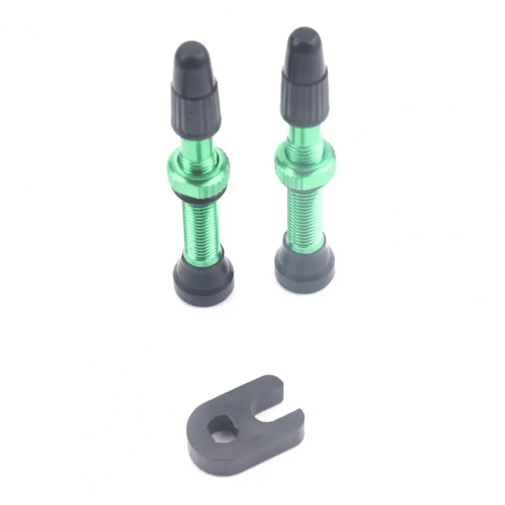 

2Pcs 40mm Cycling Tubeless Valve Stem Durable Lightweight Road Bike Valve Stem Kit A-Shaped Wrench Bicycle Accessories