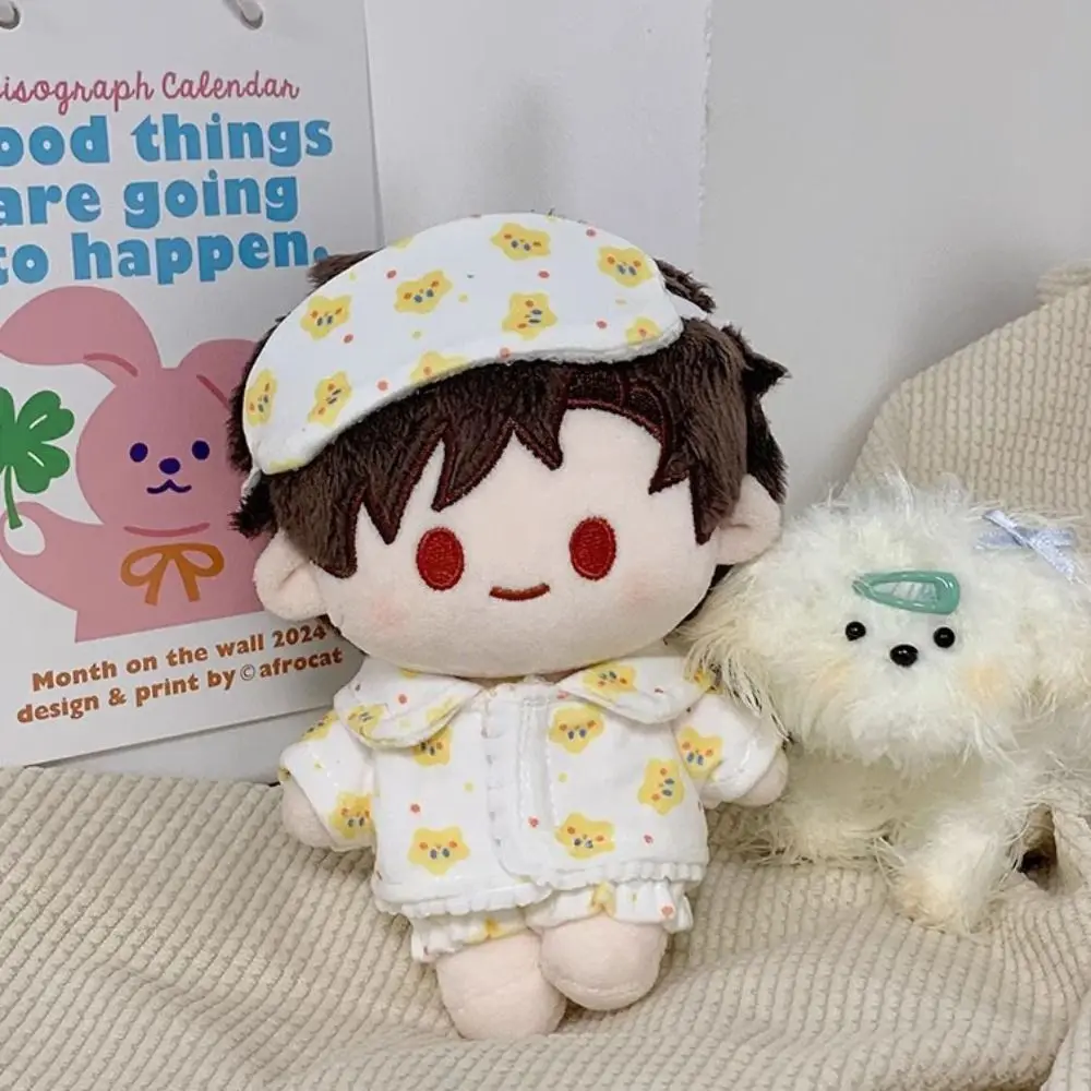 15cm/20cm Cotton Doll Pajamas With Eye Mask Stuffed Cotton Doll Sleep Clothes Cute Replacement Bathrobe Dolls Accessories