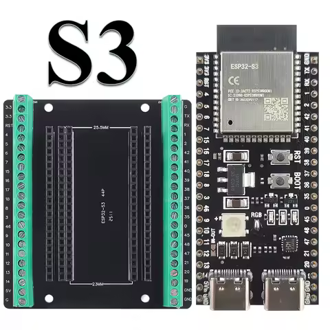 ESP32 S3 Development Boards with Expansion Adapter Kit N8R2 N16R8 44Pin Type-C ESP32-S3 2.4G Wifi BT Module ESP32-S3WROOM1