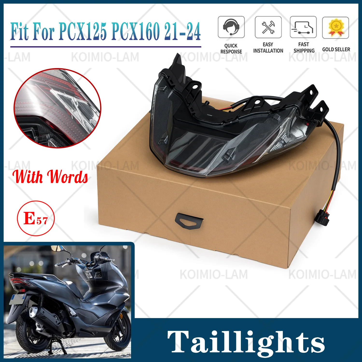 

Подходит для HONDA PCX125 PCX160 2021-2024, задние фонари для мотоцикла, задний фонарь PCX 125 160 2022 2023