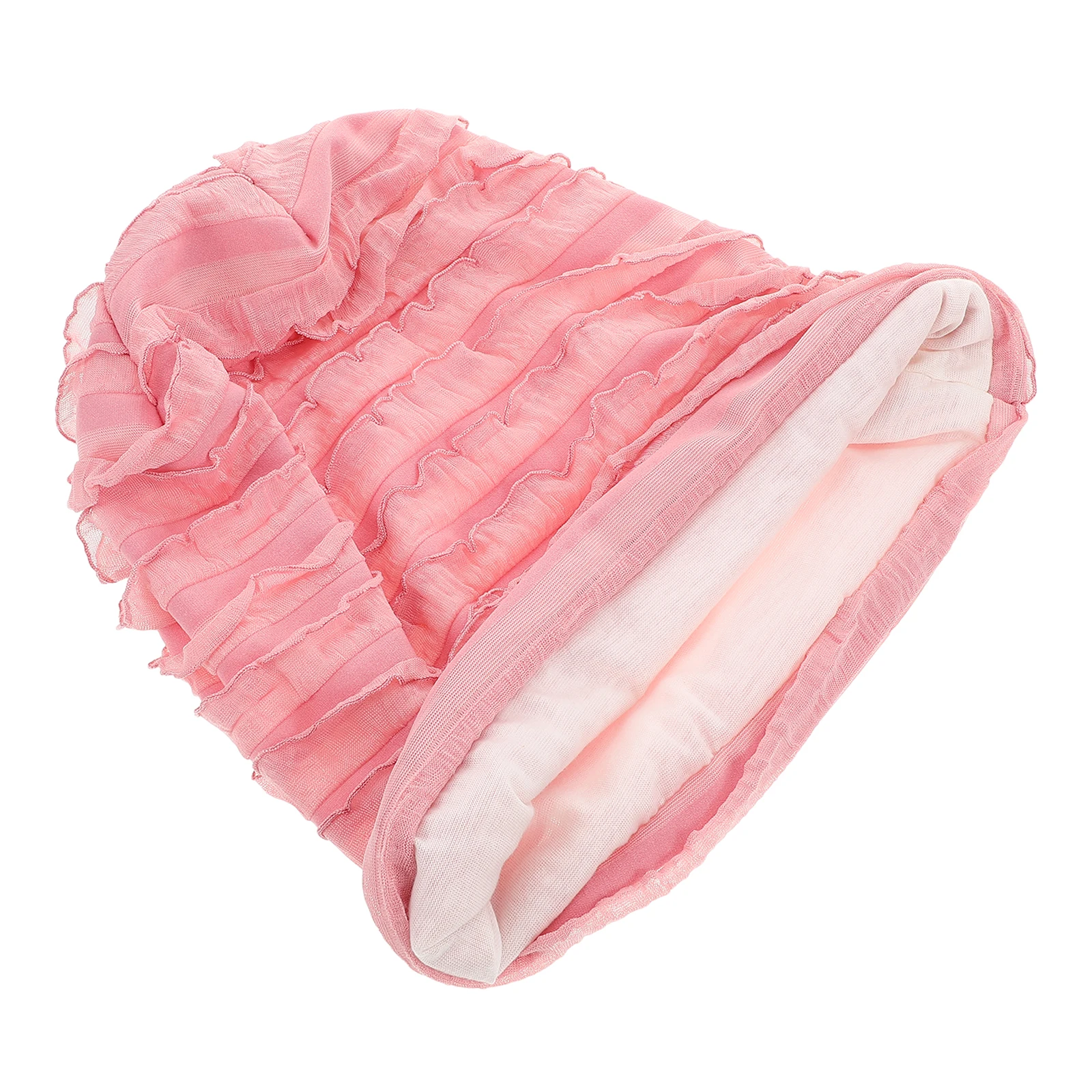 

Chemotherapy Hair Protector Sleep Hat for Bald Head Pink Women Windproof Comfortable Scarf Cap Hair Turban Sleep