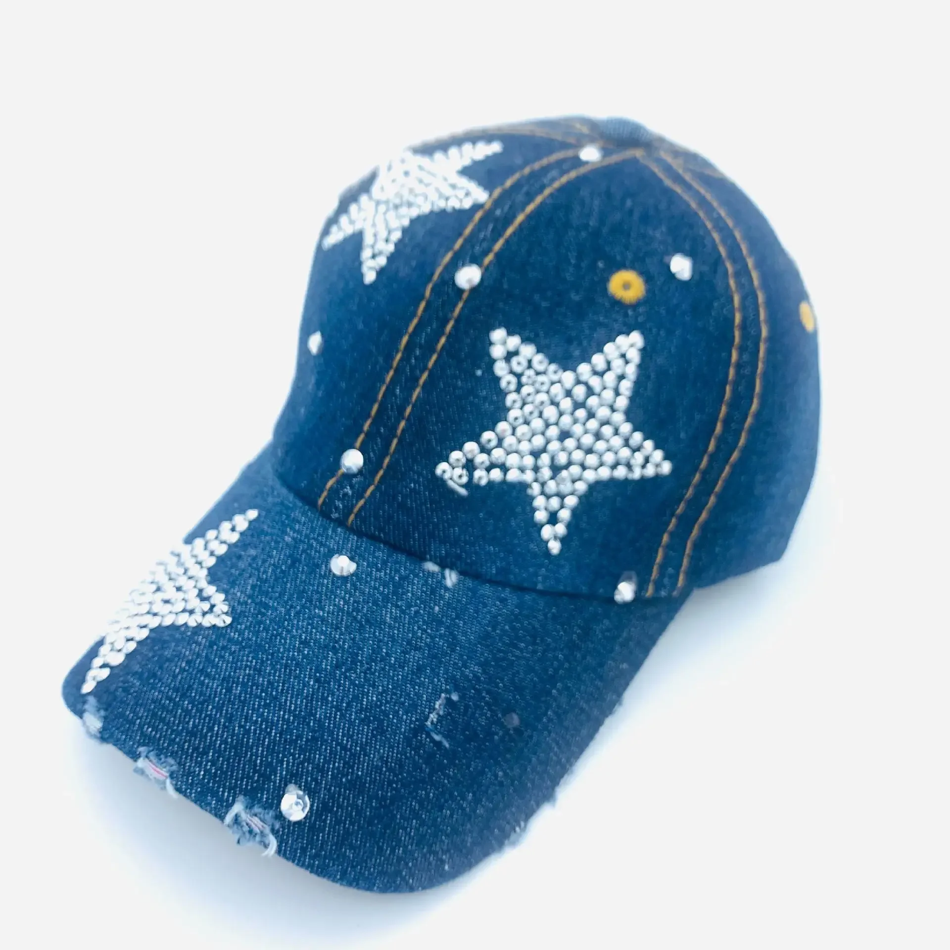 Women Hat Diamond Flower Cowboy Female Bone Baseball Cap Summer Style Casquette Jeans Hat Cowboy Hat Baseball Hats Chapeau Femme