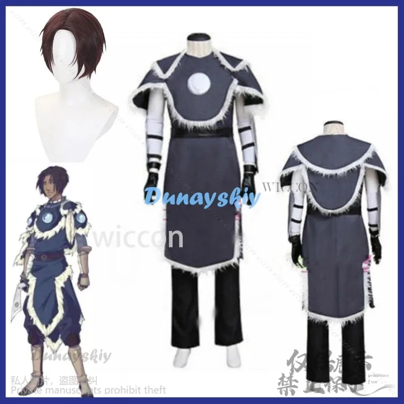 

XT8Anime Avatar The Last Airbender Cosplay Sokka Costume Winter Shawl Top Gloves Wigs Halloween Carnival Party Roleplay CusXT6@!