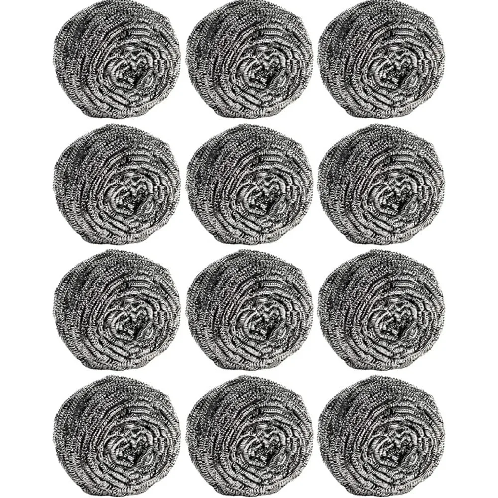 

12Pcs Steel Wool Scrubber Pads for Cleaning Dishes, Pans, Pots, Ovens, Grills, Sinks - Stainless Steel Scrubbers for Kitchen, 12