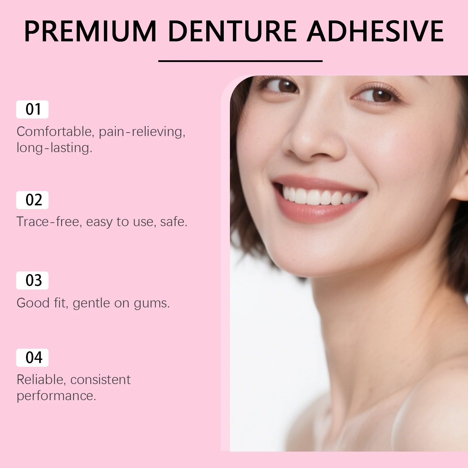 Denture Fixative Adhesive - Comfortable Fit, Long-Lasting Hold, Daily Dental Care, Secure Stability and Easy Application