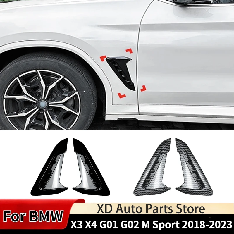 For BMW X3 X4 G01 G02 M Sport 2018-2023 Car Side Fender Air Wing Vent Trim Cover Grille Hole Emblem Trim Body Kits Accessories