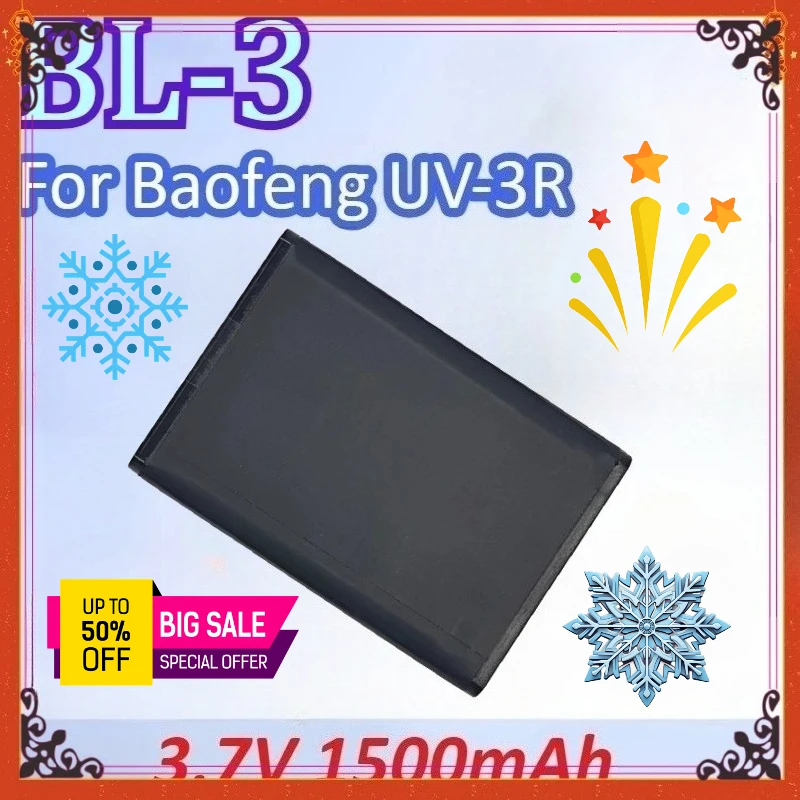 

New 1500mAh 3.7V BL-3 High Capacity General-purpose Rechargable Walkie Talkie Lipo Battery for Baofeng UV-3R
