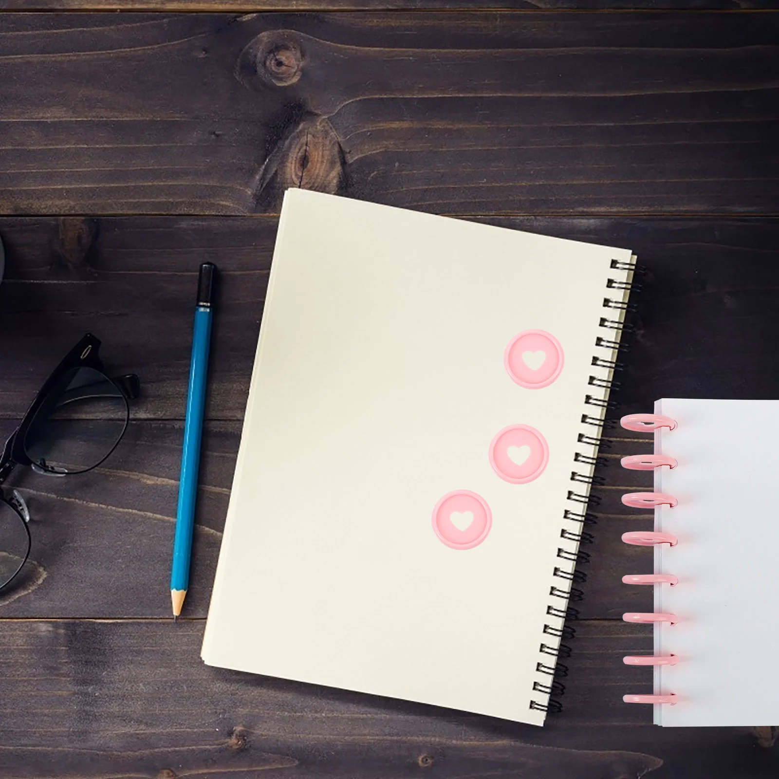 50 Pcs Book Accessories Notebook Heart Discs Binding Round Loose-leaf Binder Plastic Binders