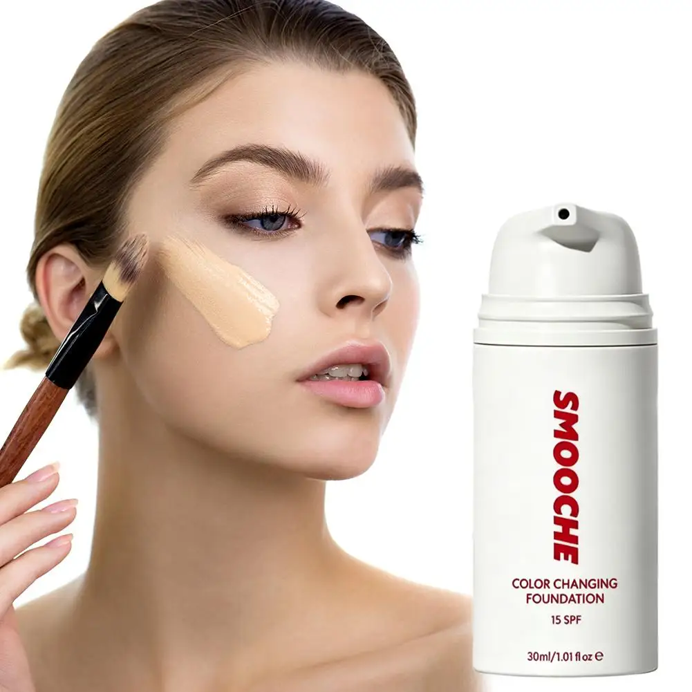 SMOOCHE Color Changing Foundation Intelligent Temperature Sensitive Full Coverage Long-Lasting Matte Oil Control Base Makeup