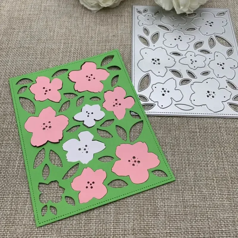 花と葉のフレーム金属切削ダイスステンシル-diy-スクラップブッキング用装飾手芸ダイカットテンプレート型