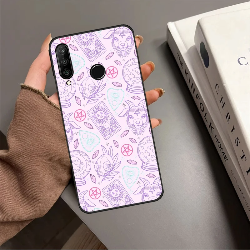 Funda de colores Pastel Goth Witchy para Huawei Nova 11i 8i 3i 5T 9 10 SE Y60 Y61 Y70 Y90 P40 Lite P60 P30 Pro P Smart 2019