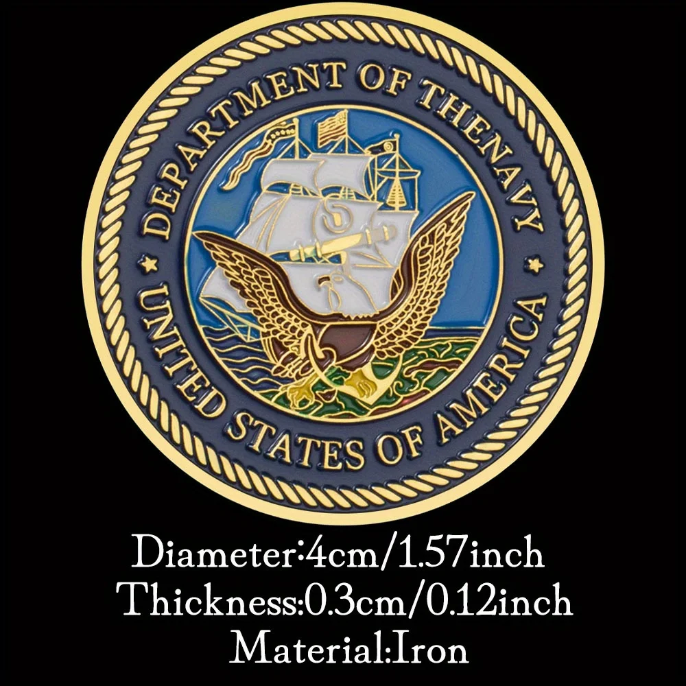 United States of America Department of The Navy Souvenir Coin Golden Plated Collectible Gift Challenge Coin Commemorative Coin