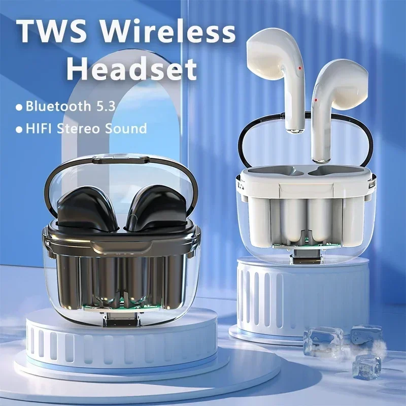 

A2D TWS Wireless Bluetooth Headphones 5.3 Bluetooth Earphones Fully Transparent Headset with Mic for Xiaomi iPhone A2Pro Earbuds