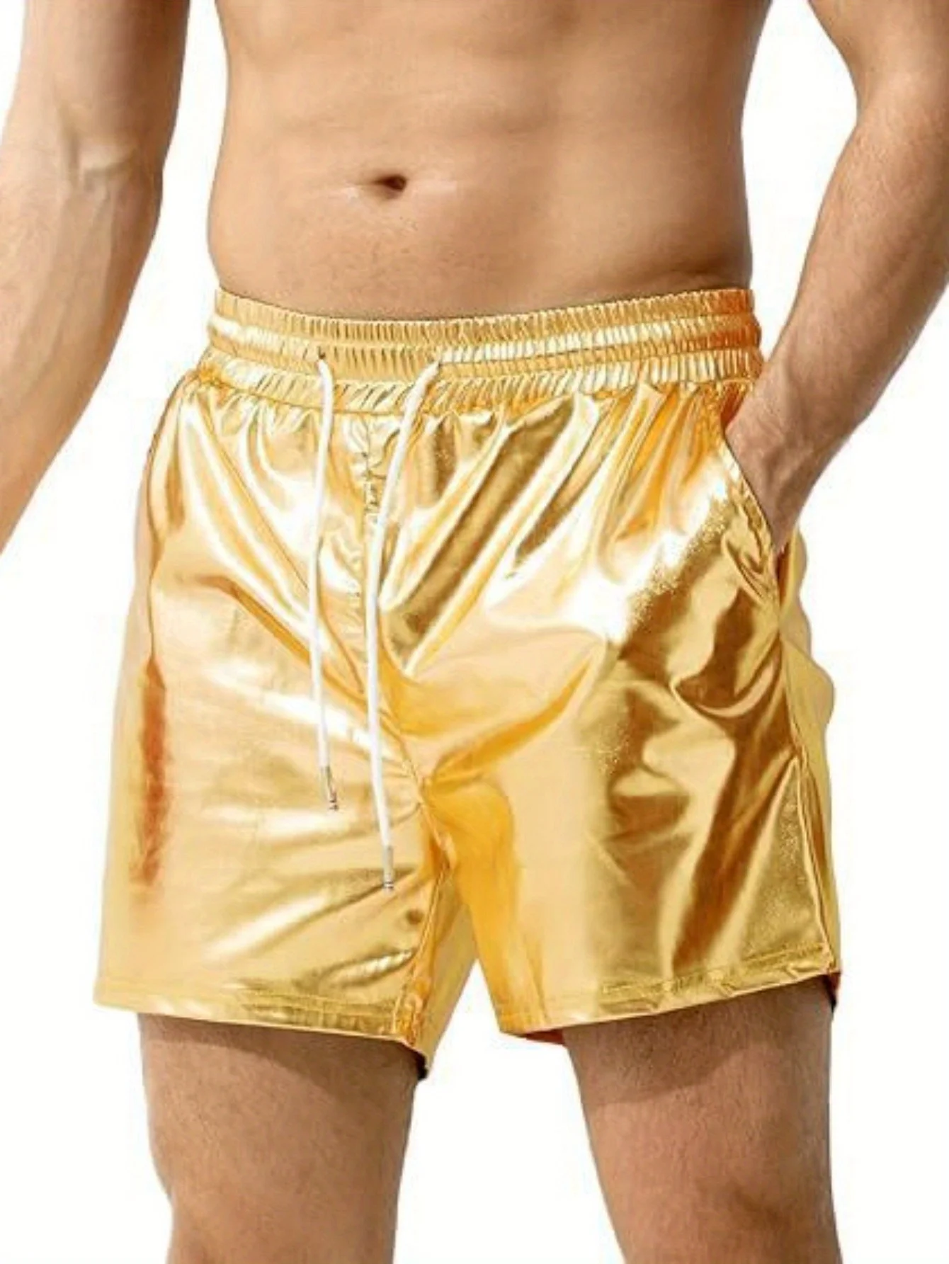 

Мужские летние повседневные шорты с эластичной резинкой на талии и шнурком, пляжные брюки, шорты для выступлений в барной вечеринке с карманами, домашние брюки, S-XXL