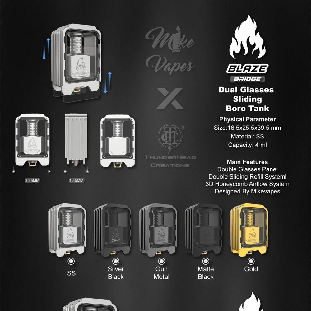 ThunderHead Creations-tanque de vapeo para vapeo, cigarrillo electrónico Original, puente deslizante, DNA80C