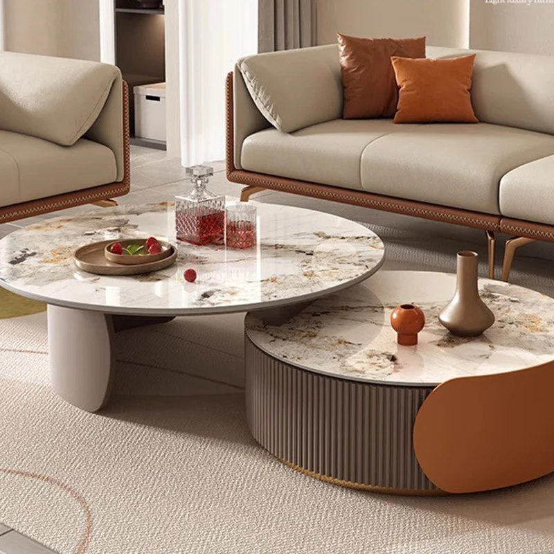 Luxury Round Nordic Coffee Table Dining Hallway Home Decor Coffee Table Console Table De Chevet Tv Stand Living Room Furniture