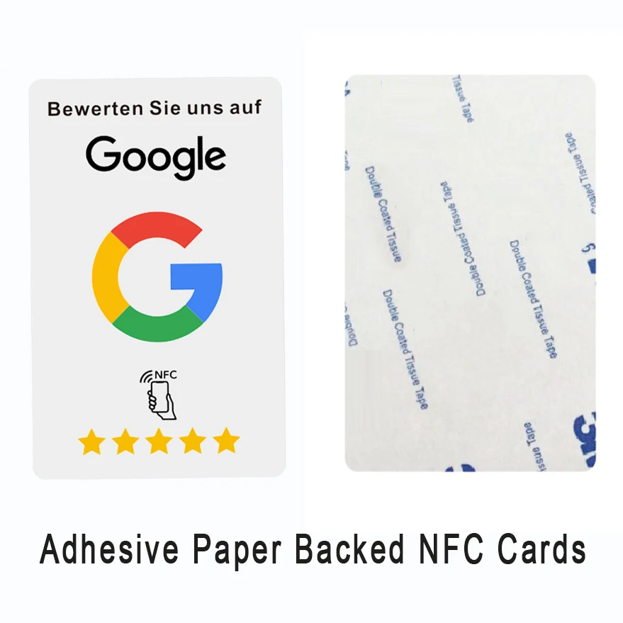 NFC Stand German Wording NFC-Enabled Google Reviews Cards Boost Your Business PVC Material Durable