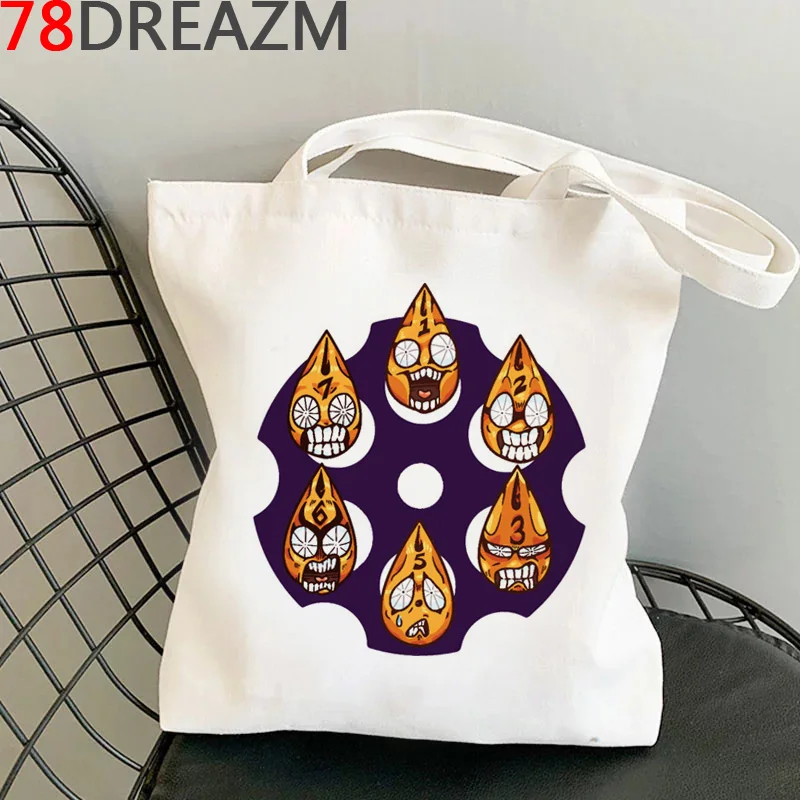 Jojo Bizarre Adventure shopping bag recycle bag canvas grocery reusable cotton shopper bag reciclaje fabric string sac tissu