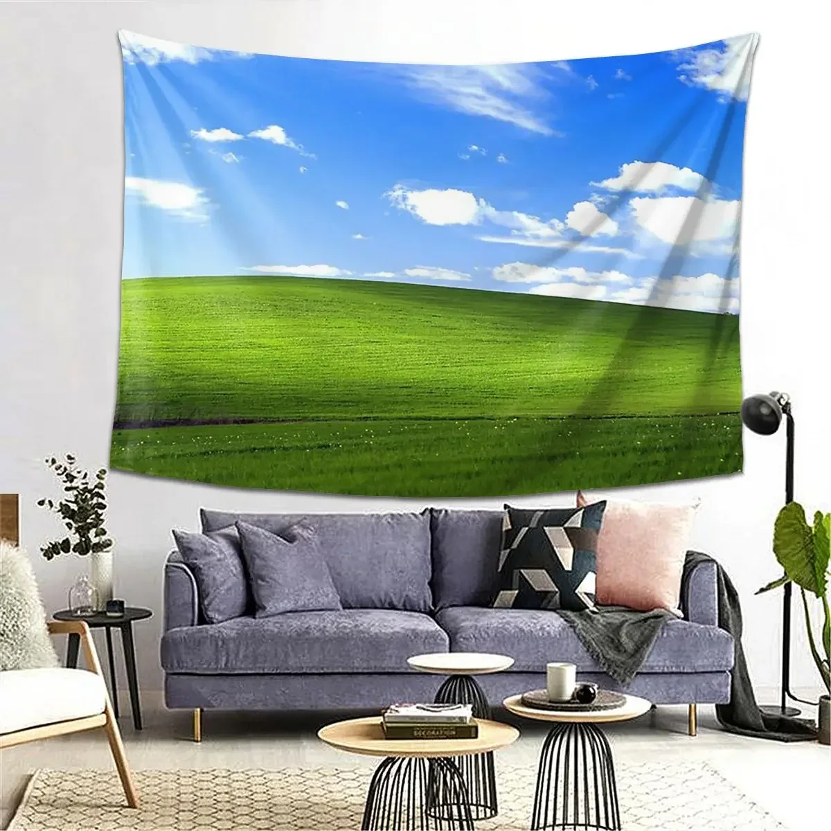 

Windows XP Wallpaper Tapestry Decoration Art Aesthetic Tapestries for Living Room Decor Home Hippie Wall Cloth Wall Hanging