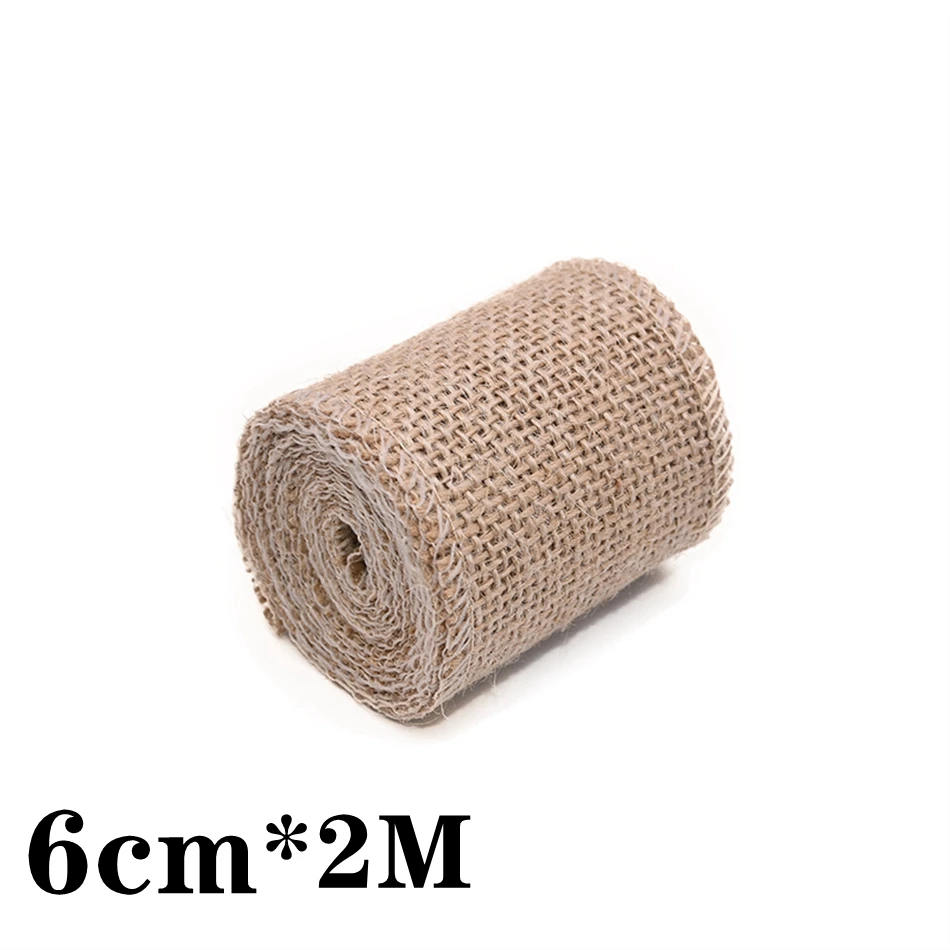 2M Natürliche Jute-Stoffrolle, 13 Breiten 2,5-35cm, Juteband für Tischläufer, Hochzeitsfeier, DIY-Heimwerkerarbeiten – Detail 13