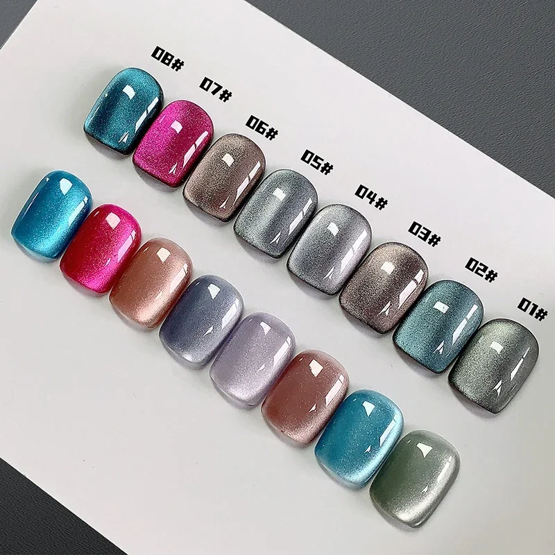 7.5ML Water Light Cat Eye Gel Semi Permanent Soak Off Holographic Crystal Magnetic Gel Polish For Nail Art DIY Decoration