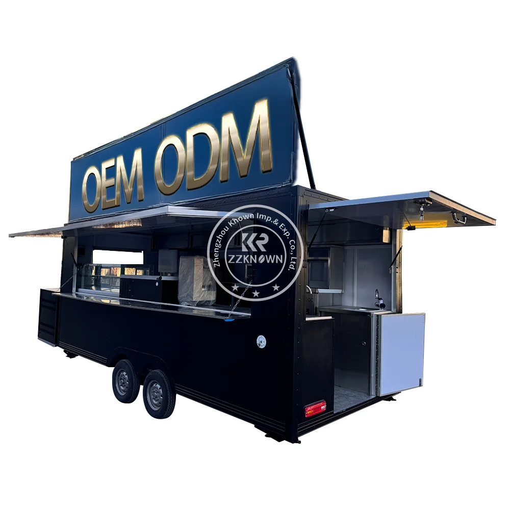 2025 НОВЫЙ мобильный прицеп для еды с индивидуальным логотипом, полностью оборудованный коммерческий прицеп для общественного питания с сертификацией DOT