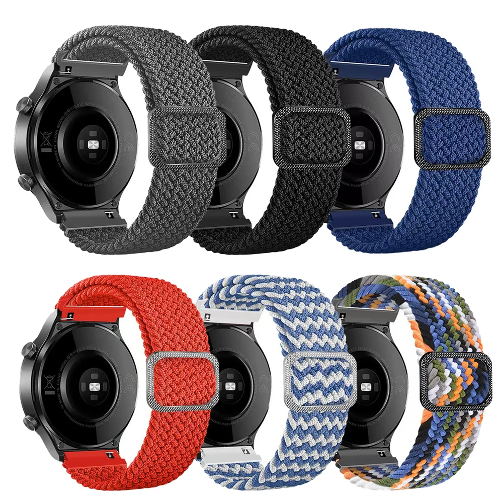 20mm 22mm Braided solo loop For Amazfit GTS 4/2/2e/GTS2 Mini/GTR 4/2/2e/3/Pro 47mm stratos Bracelet Watch band Amazfit bip strap