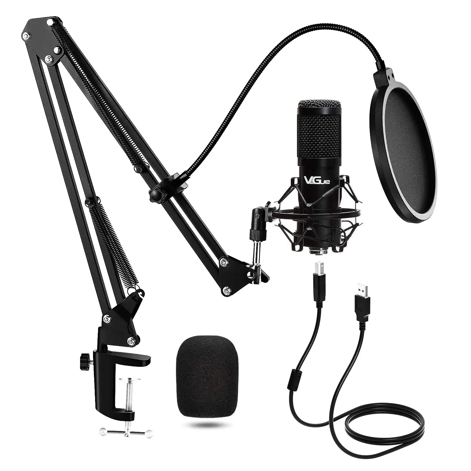 Vegue Studio Conference USB Podcasting Microphone Recording Condenser Microfono Kit With Desktop Stand