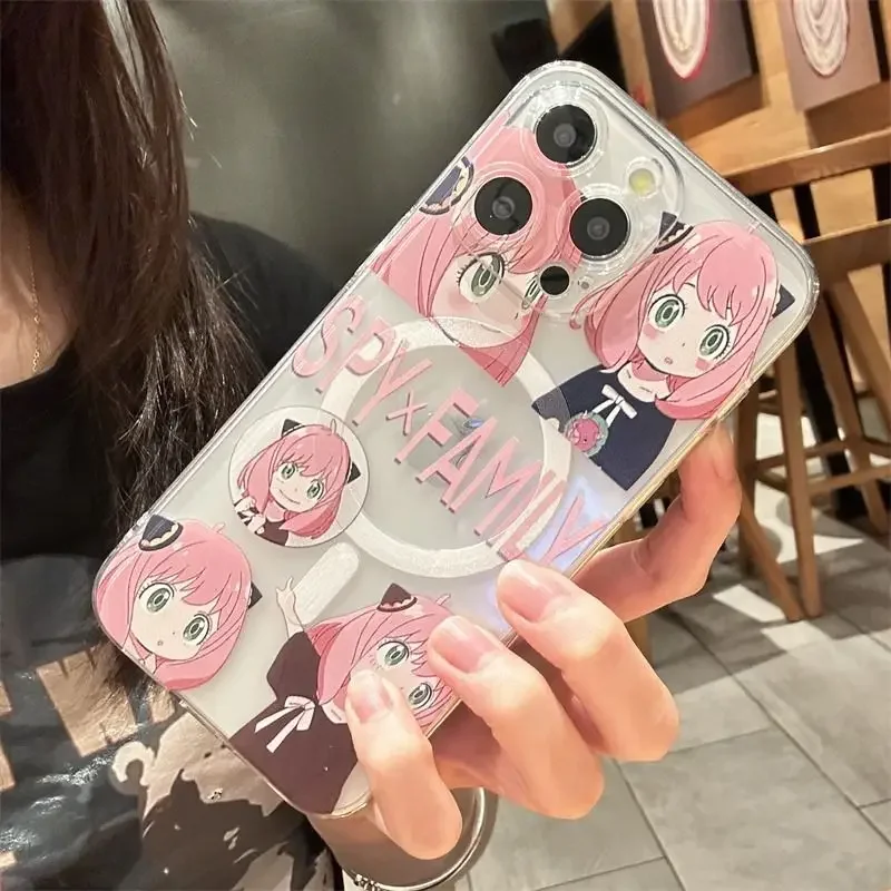 Hot Anime SPY FAMILY Magsafe Magnetic Phone Case for iPhone 16 15 14 13 12 11 8 7 Plus Pro Max X XR XSMax Soft Clear Tpu Cover