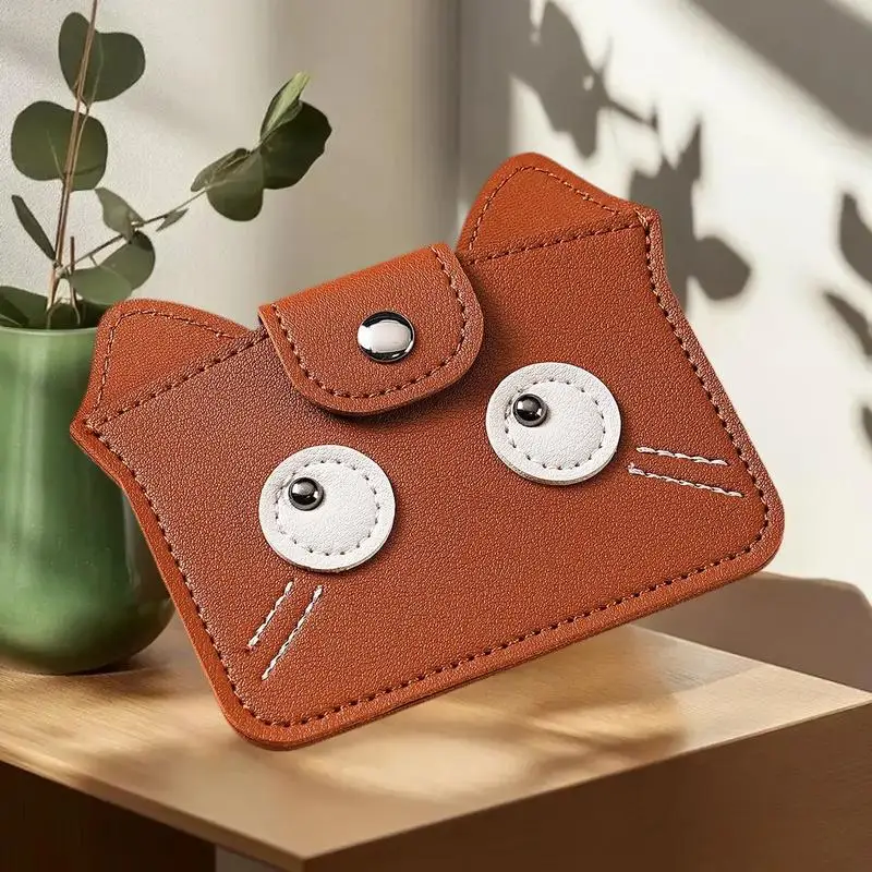 

Portable Mini Cat Coin Purse Ultra Thin Clutch Bag Large Card Storage Capacity Feline Inspired Wallet
