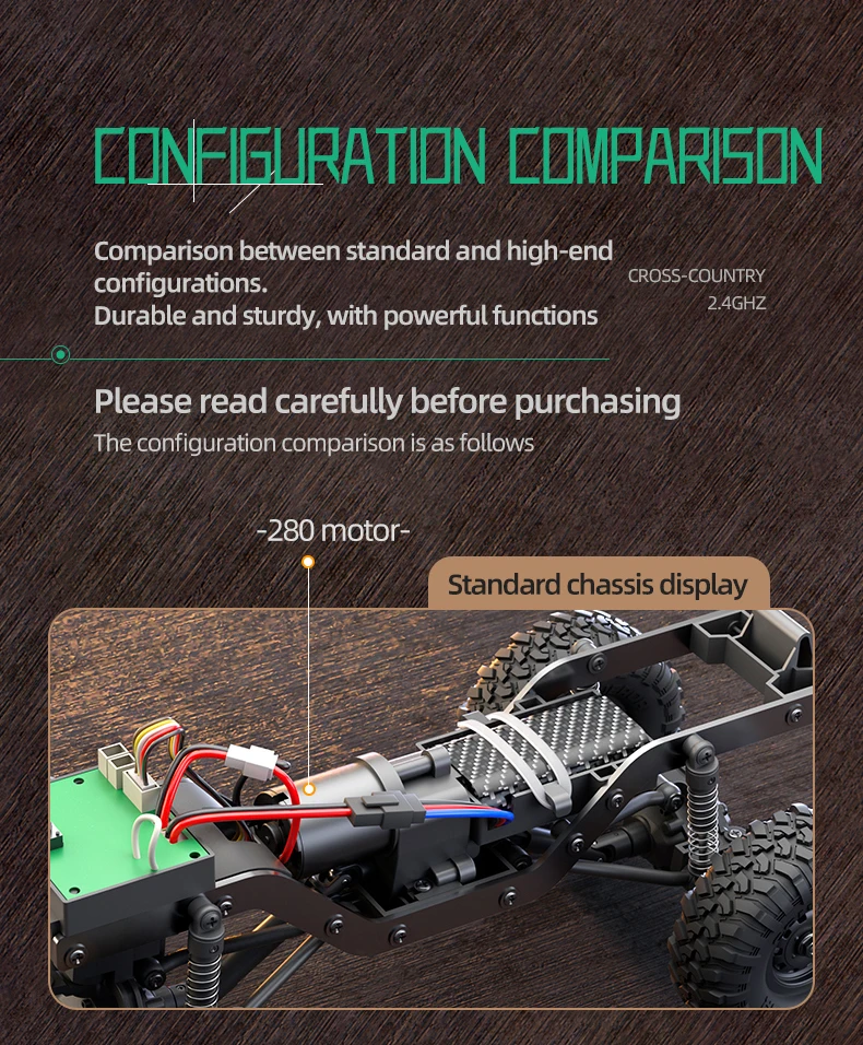 1:16 Schaal Rc Auto R1611 4x4 Off-Road Volledige Functie Rc Crawler Legering Constructie Met Realistische Led Koplampen En Daklicht