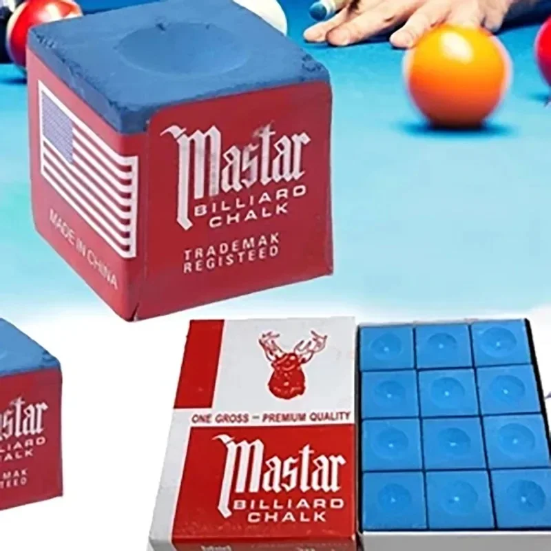 12PCS Master No-slip Billiard Chalks Pool Cue Stick Chalk Snooker Easy Powder Billiard Chalk Pool Accessories