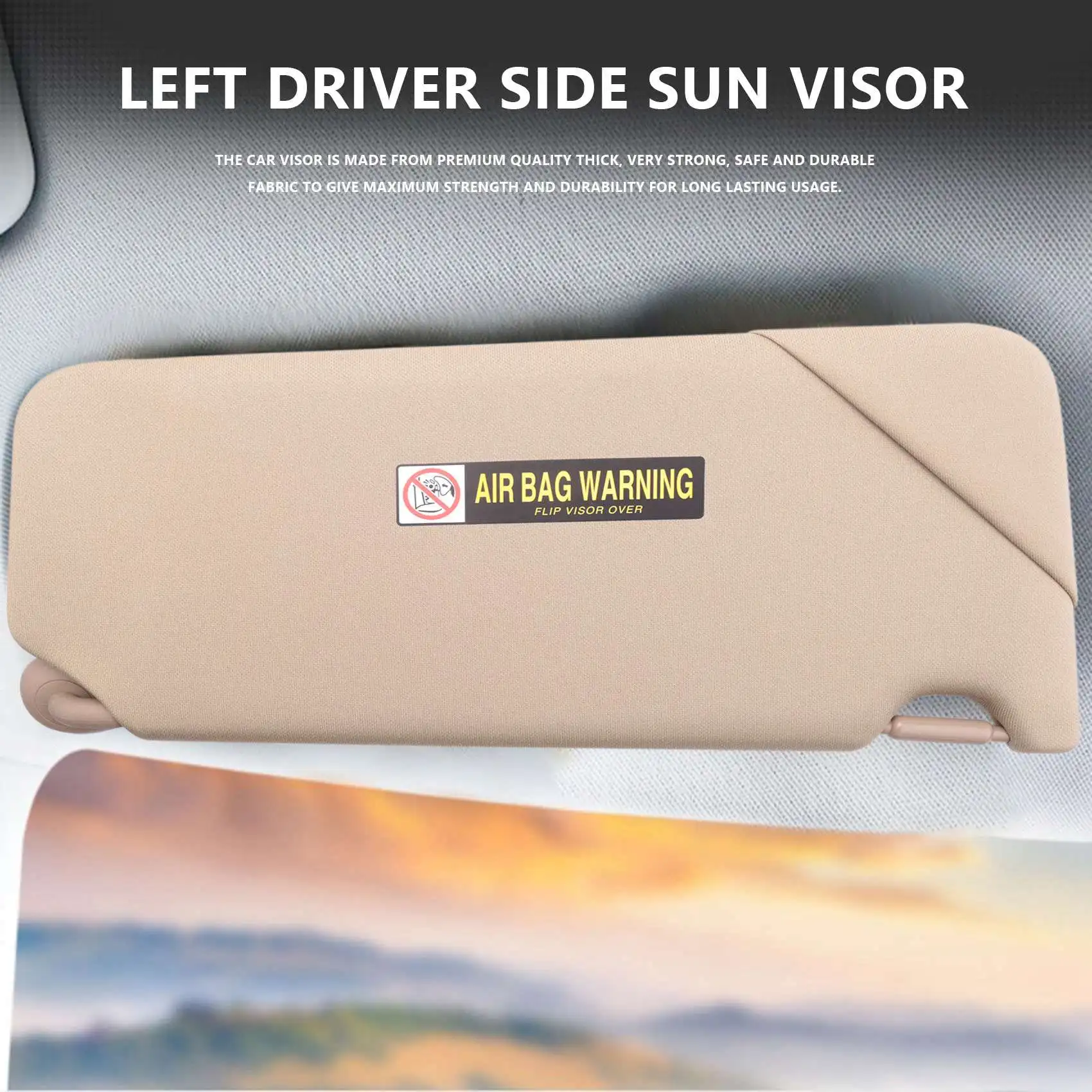 Left Driver Side Sun Visor Beige for Accord Sedan Coupe 2008 2009 2010 2011