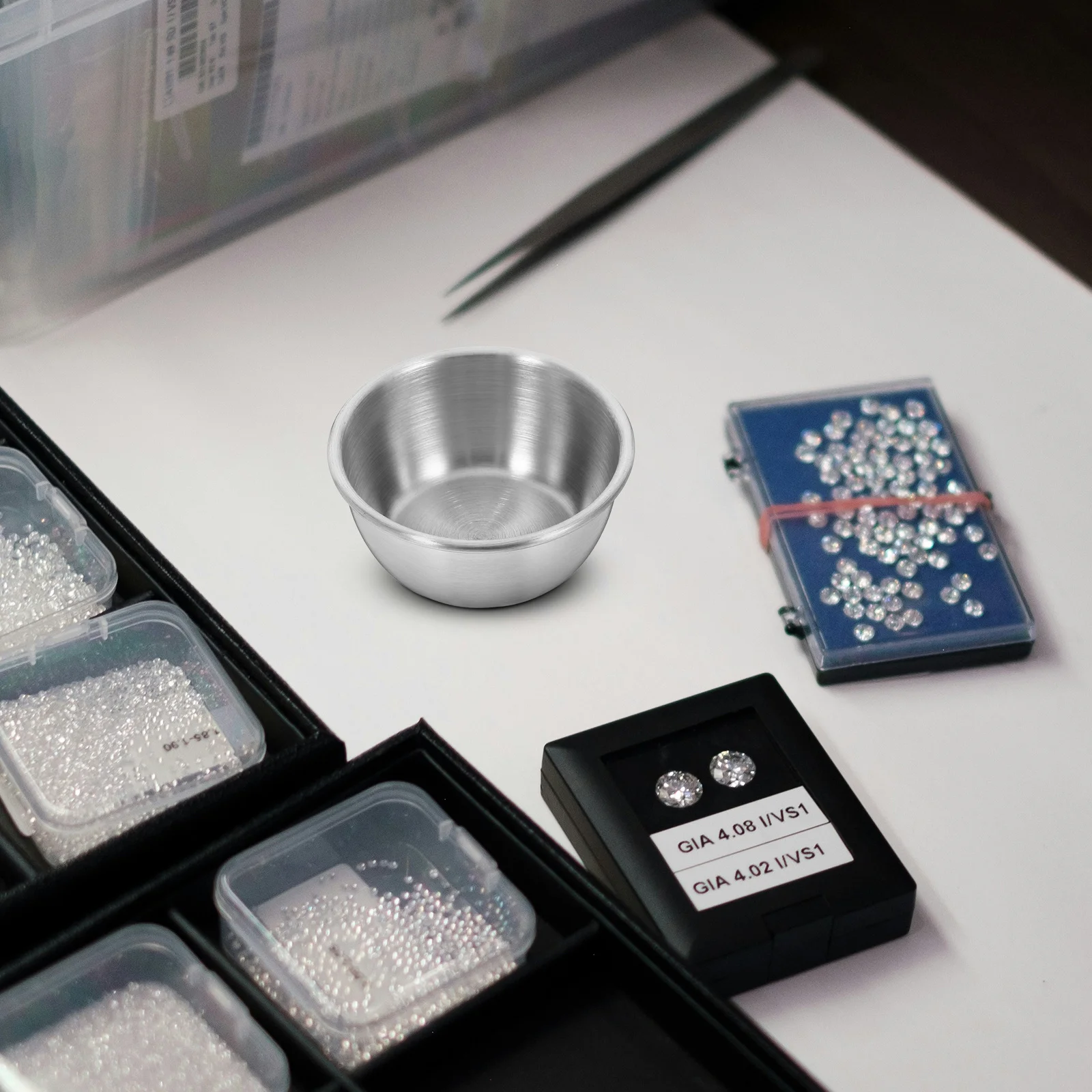 

Diamond Pan Stainless Steel Precision Weighing Dish For Jewelry Carat Scales Laboratory Digital Scale Tray Mini Weighing Bowl