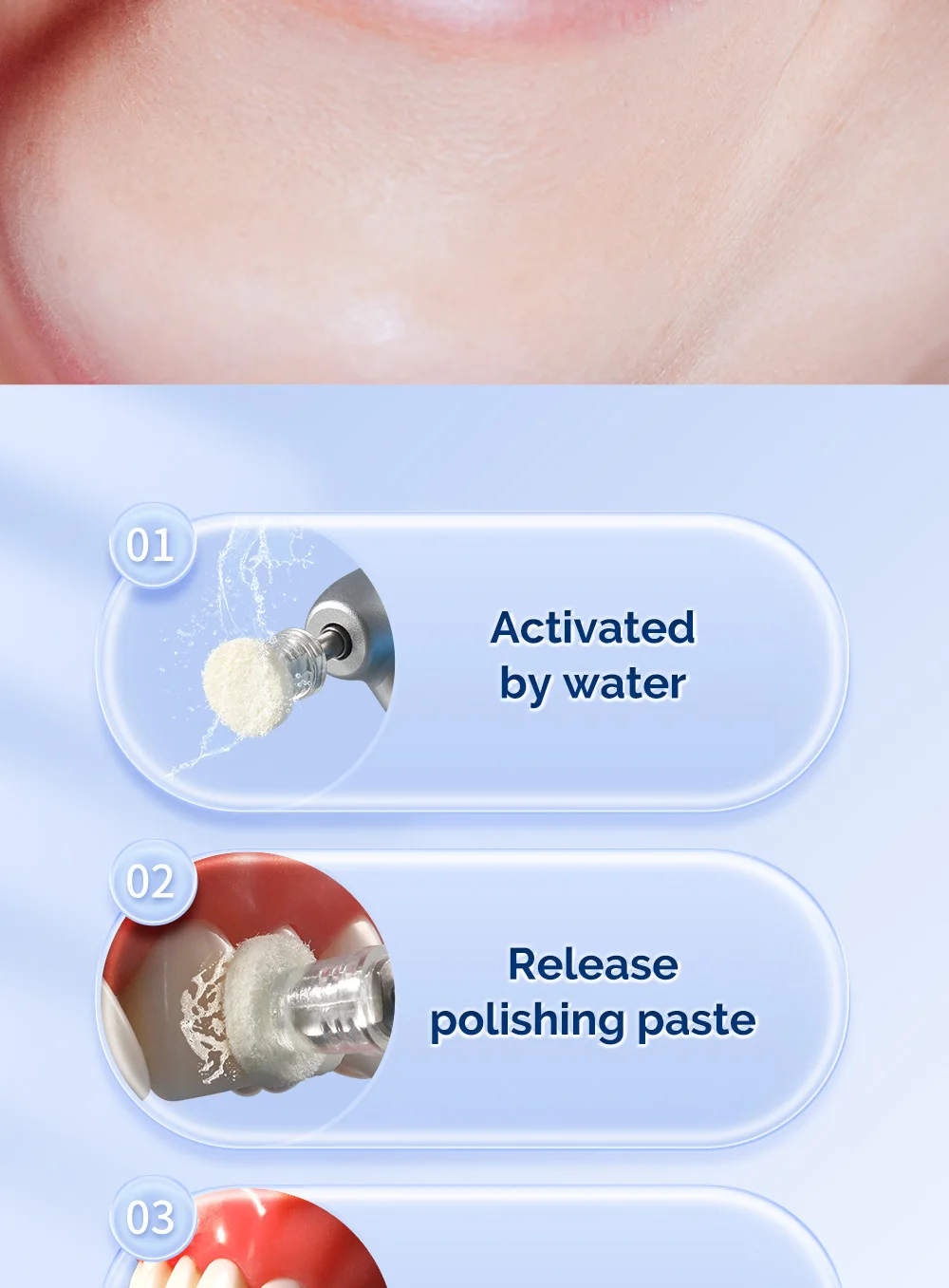 50 Stück/Box AZDENT Dental-Komposit-Polierscheiben, mit Paste imprägnierte Filzräder, 50 Scheiben, 1 Stück CA-Dorn, Einweg-Polierer – Detail 4