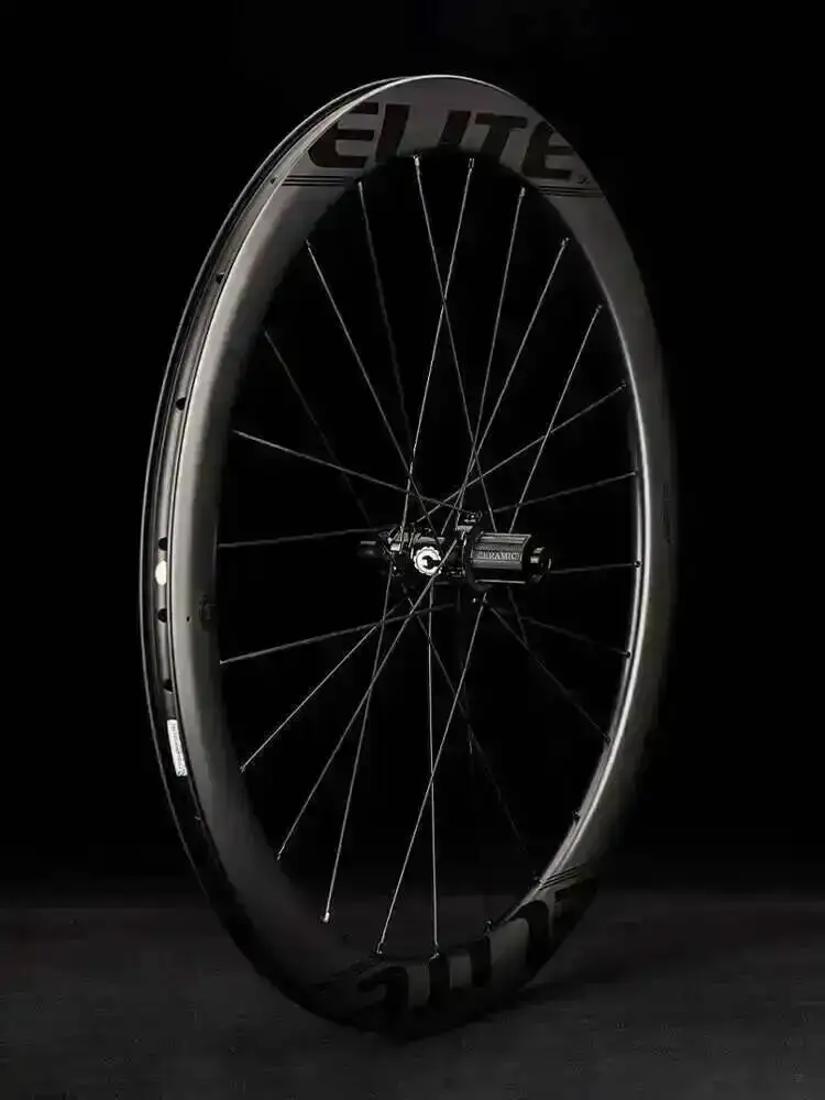 Zestaw kół szosowych ELITEWHEELS SLT z karbonu, hamulce tarczowe, łożyska ceramiczne, piasta Center Lock, koła do rowerów cyklokrosowych, szprychy Pillar 1423, kółka rowerowe. — zdjęcie 2