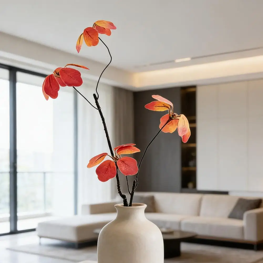 Искусственные осенние листья на стеблях, реалистичные имитации веток с листьями для вазы, искусственные растения для дома, стола, осеннего фестиваля, Дня благодарения Искусственные осенние листья на стеблях, реалистичные имитации веток с листьями для вазы, искусственные растения для дома, стола, осеннего фестиваля, Дня благодарения