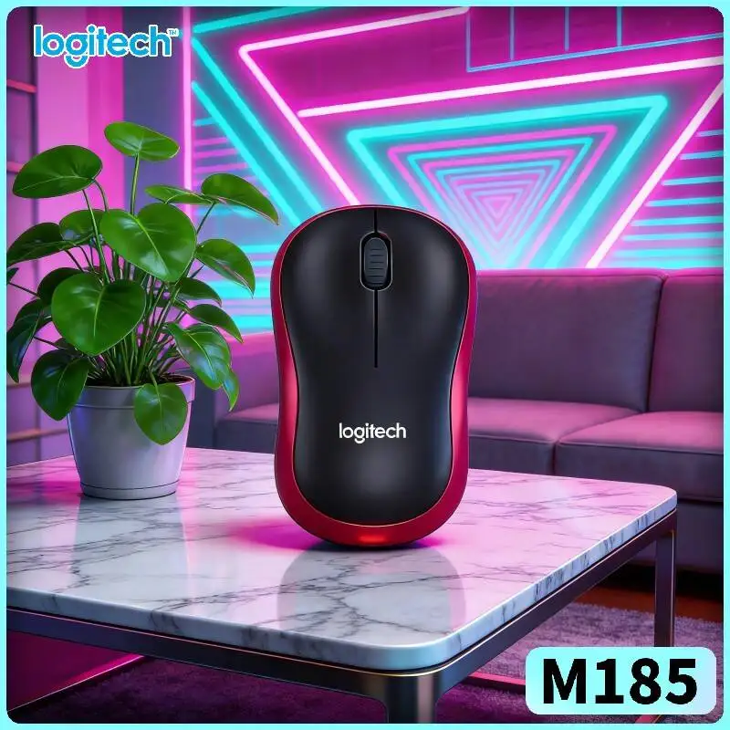 Logitech M185 Easy-Grip Mouse 1000 DPI Optical Sensor 10m Range 12-Month Battery Auto-Sleep Energy-Saving Tool