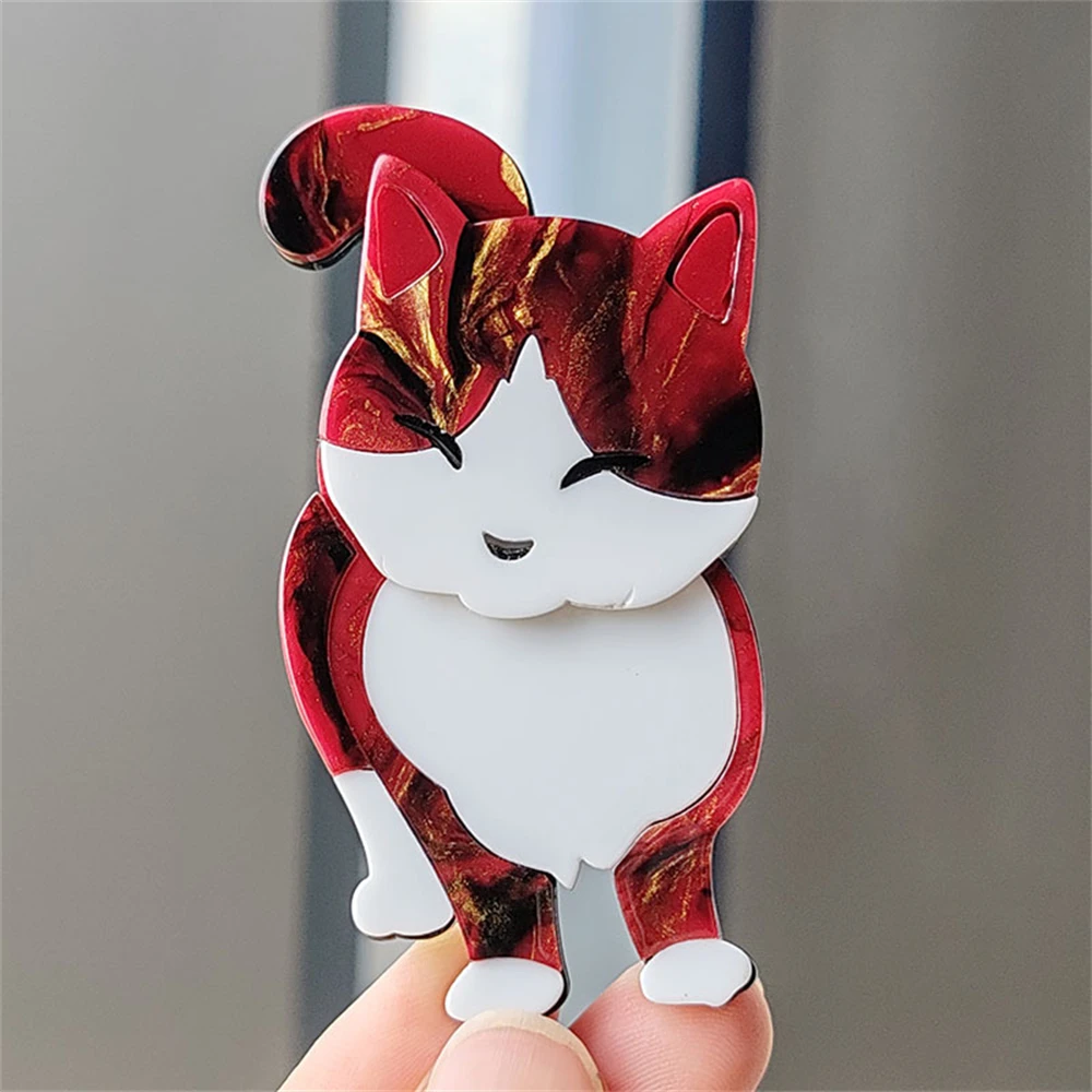 Acrylic Cute Cat Brooches For Women Colorful Animal Pin Cartoon Lovely Pets Party Office Brooch Pin Jewelry New Arrival 2023