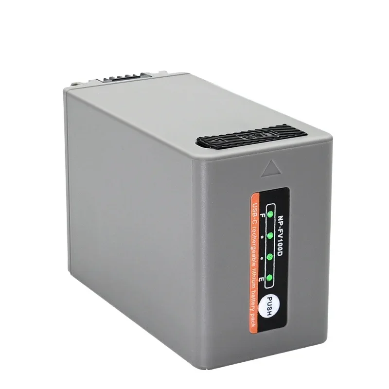 For NP-FV100D NP-FV70 Replaceable Battery with Type-C Input for Sony FDR-AX33, FDR-AX53, FDR-AX60, FDR-AX700, FDR-AXP33,AX100E