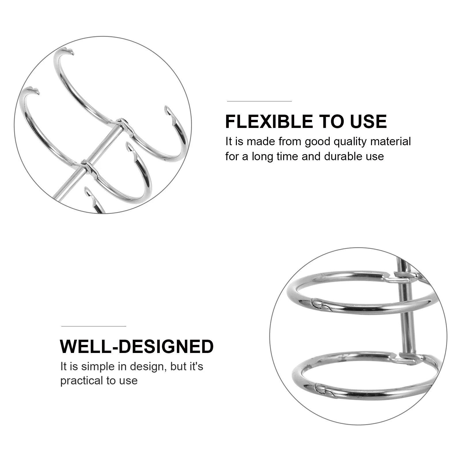 

20Pcs Binding Rings Loose Leaf Snap Ring Practical Binder Rings for Document Sorting Notebook Coils DIY Notebook Ring