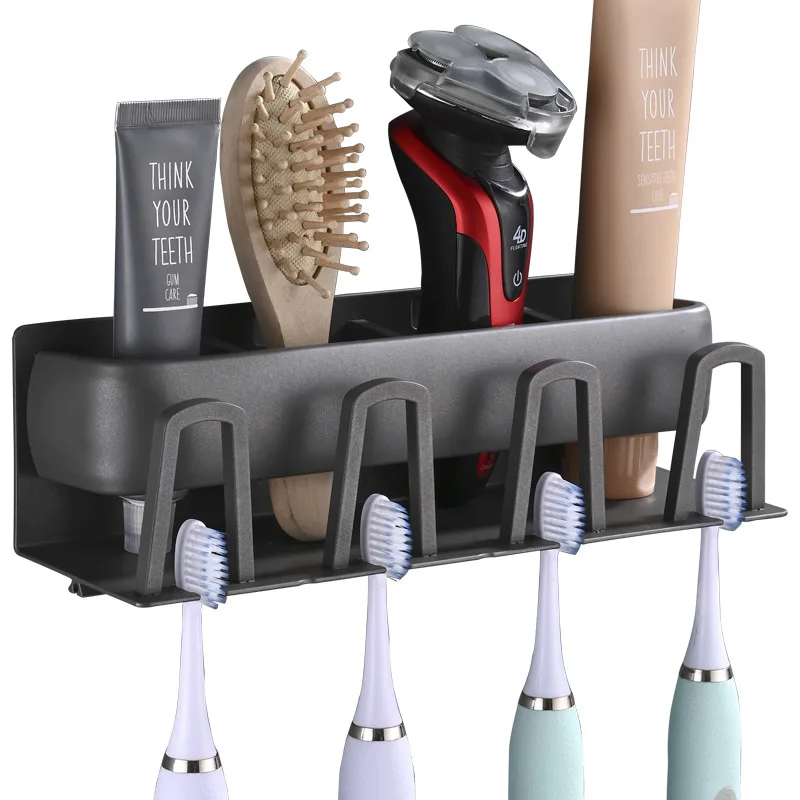

Toothbrush Bathroom Sink Shelf Without Punching Mouthwash Wall Hanging Storage Rack Accessories