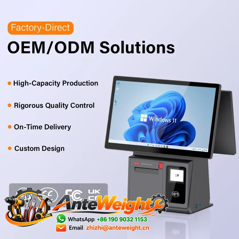 Scangle K5 15.6 Inch POS Terminal Cash Register Support  Dual Large Screen and Windows/Android OS with 80 mm Thermal Printer