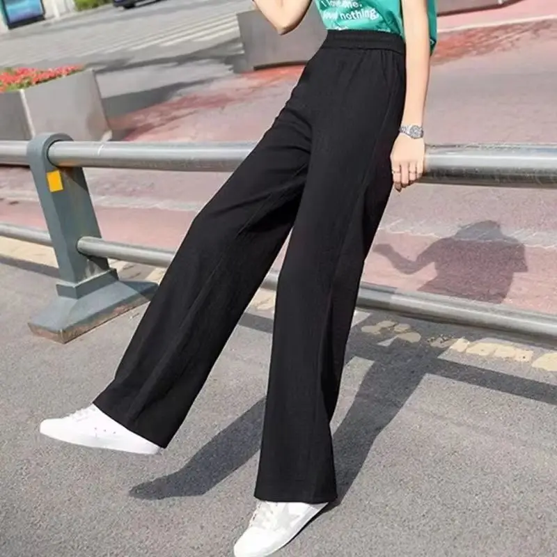 

Women'S Loose Spring Summer 2025 New High Waist Wide Legs Slim Casual Trousers Korean Fashion Trend Female Suit Straight Pants