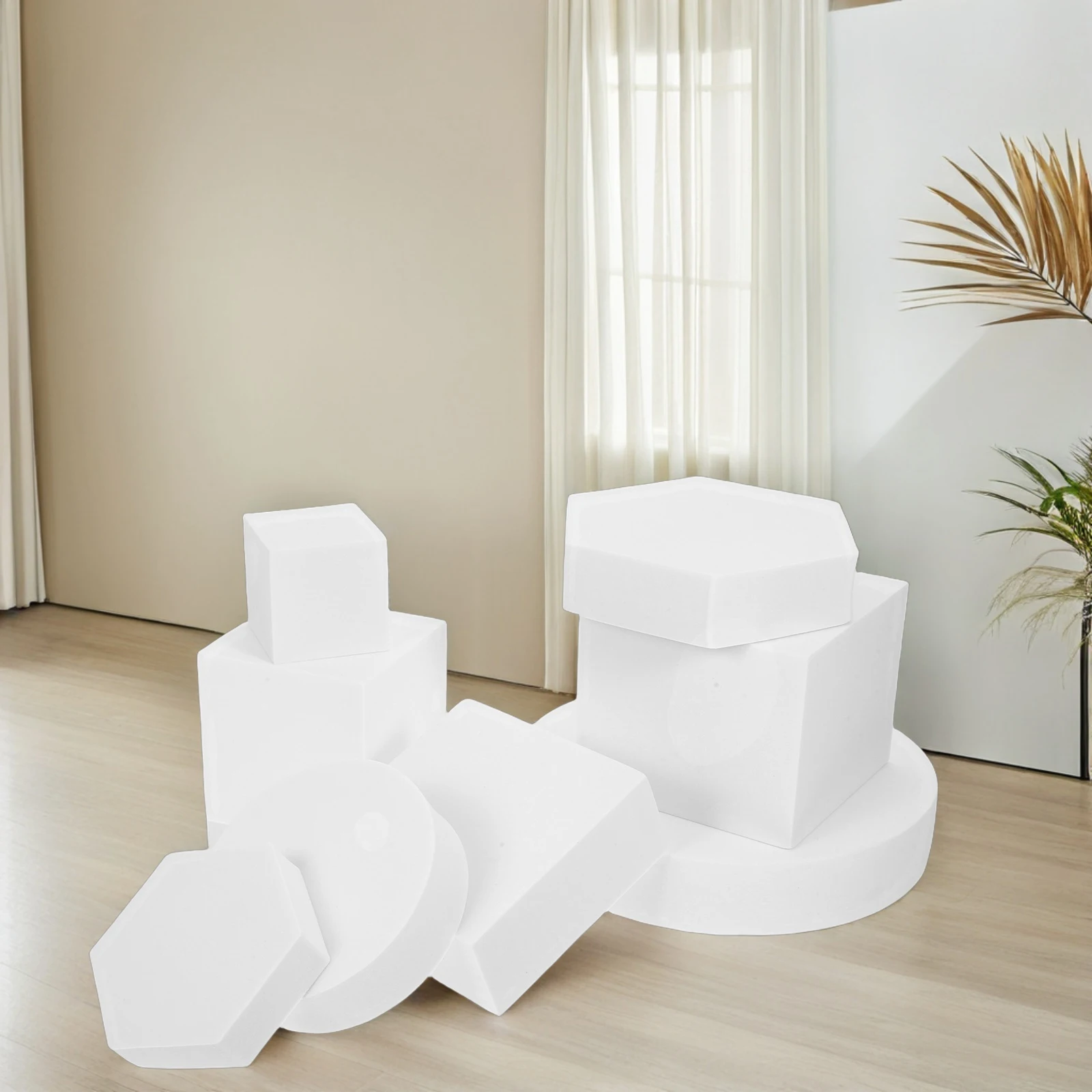 

8 Pcs Style Geometric Ornament Set Jewelry Display Props Product Small Table Photo Work