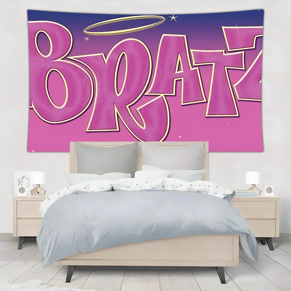 Cute Fashionable Doll Bratz Tapestry Wall Hanging Tapestry Art Deco Blanket Curtain Hanging At Home Bedroom Living Room Decor