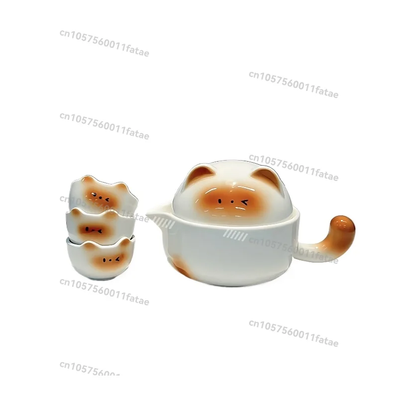 

Tea Set Household Cute Portable Teacup Set Dormitory Office Workers Outdoor One Person Drinking Teapot