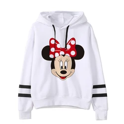 Kawaii karikatür Y2k 90s Anime kazak Disney Minnie Mouse Hoodie çocuk giyim kız erkek Mickey Hoody üst Hoodies