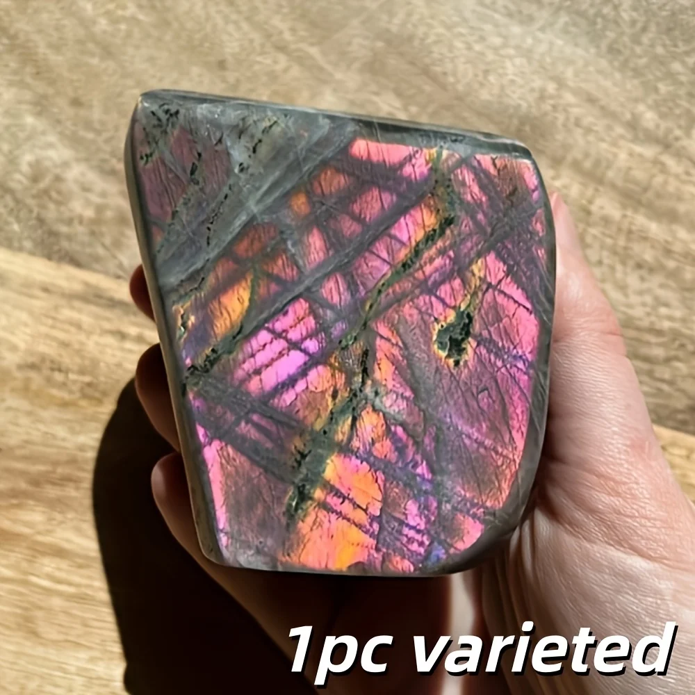 1PC Purple Flashy Labradorite Ornament, Bohemian Home Decor, Holiday for Xmas, Valentine,Mother'S Day,Gift for Parents & Friends