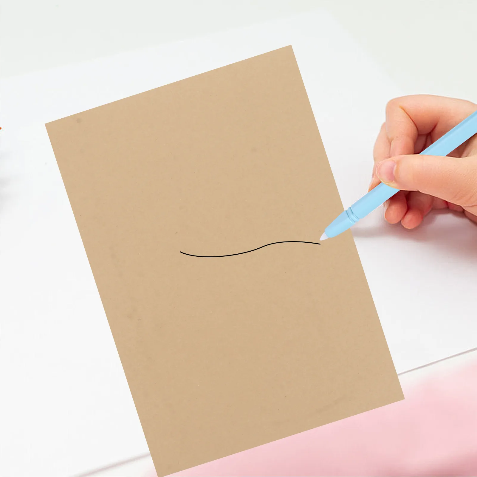 100 Sheets A4 Kraft Stationery Paper Light Brown Vintage Writing Paper Wrapping Sheet Arts Crafts Gift Packaging School